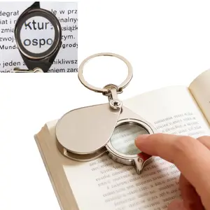 Portable Folding Pocket Magnifying Glass Keychain, 30x Magnification, Reading and Jewelry Inspection, Office School Supplies