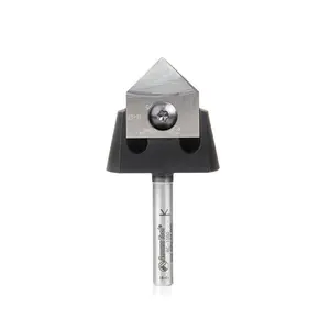Amana Tool RC-1066 Tru Point Insert Carbide 90 Deg V-Groove CNC System 7/8 D x 3/8 CH x 1/4 Inch Shank Router Bit