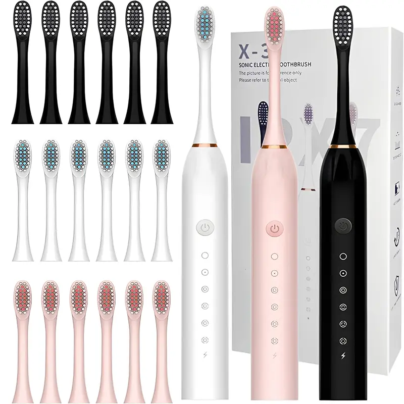 Adult Sonic Electric Toothbrush for Oral Health & Teeth Cleaning at Home, 42000 VPM Rechargeable, 6 Brush Heads, 6 Cleaning Modes, IPX7 Waterproof, Smart 2-Minute Timer