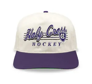 Holy Cross Hockey Snapback: Cream