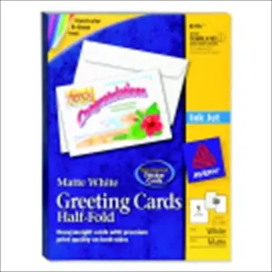 Avery 1054861 Avery Heavy Weight Greeting Card For Inkjet Printers With Envelopes- White Matte30