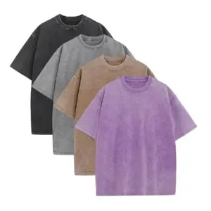 4 Pack Oversized Tshirts for Men Gym Vintage Heavyweight Cotton Workout Acid Wash Baggy Tees Unisex Soft Material Athletic Tops Athletic Style