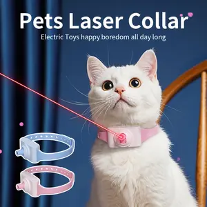 2pcs Smart Laser Cat Collars for Cats Rechargeable Infrared Interactive Self-Hiking Artifacts Automatic Cat Laser Collar Toys with LED Lights, Smart Cat Laser Collars for Kittens, Interactive Toys for Indoor Cats Christmas gift