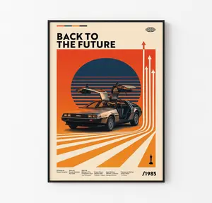 Back to the Future Poster | Retro Sci-Fi Movie Art Print | 80s Film Wall Decor | Vintage Movie Poster Digital Download