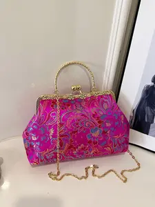 Women's Elegant Embroidered Flower Design Handbag, Fashionable Large Capacity Shoulder Bag for Daily Used, Casual Trendy Versatile High-quality Daily Commuting Bag, Fashionable Patterned Bag