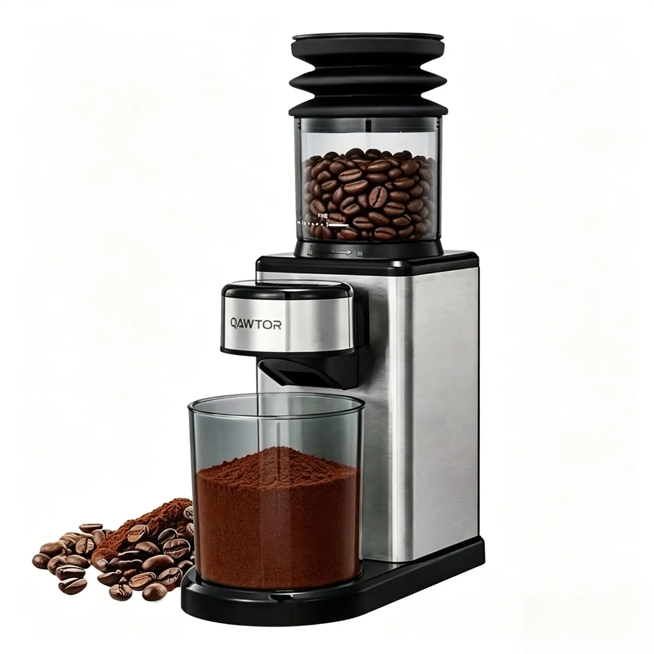 Smart Electric Burr Conical Coffee Grinder with Touchscreen Control, Precision Timer & Adjustable Grind Settings, Consistent Grinding Performance, Reduced Static Design, Build with Air Blower, Easy Cleaning for Home Kitchen Coffee Barista Experience,
