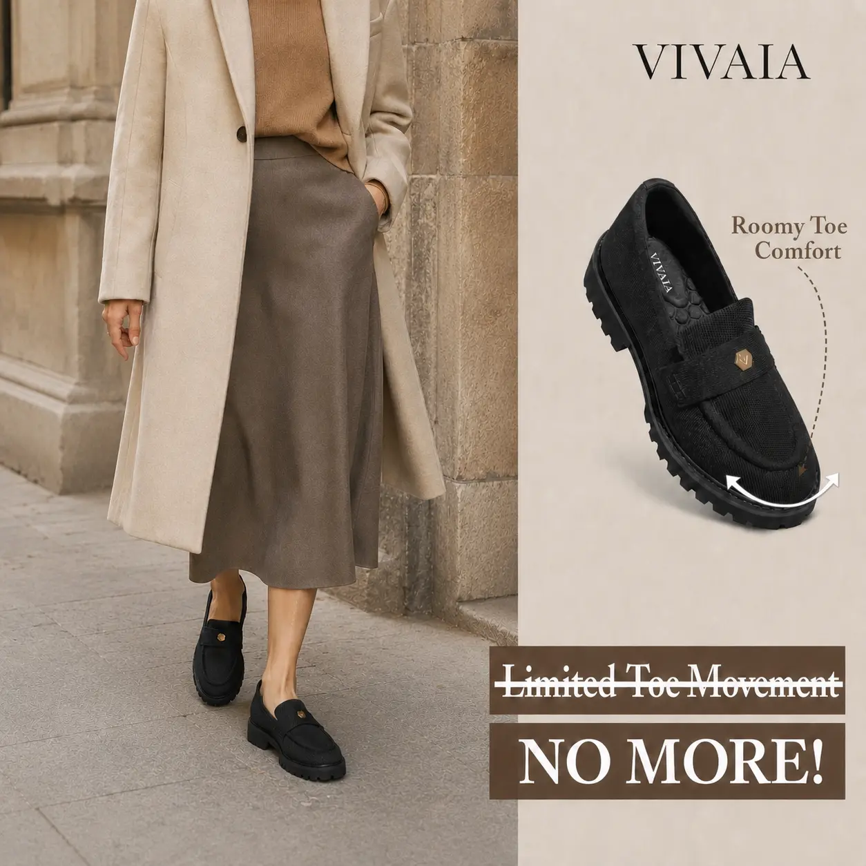 Recommend Size down ½| VIVAIA Round-Toe Platform Chunky Loafers, Height Boosting,Stable Block Heel,Herbal Arch Support Breathable Knit,Blister-Free Heel Padding ,Lightweight Preppy Style / Office Chic / Date Night (Francesca) summerwins