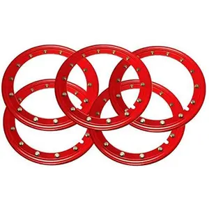 BILLET4X4 Simulated Beadlock Rings 15 inch - RED (Set of 5 - One for Your Spare Wheel Too!)