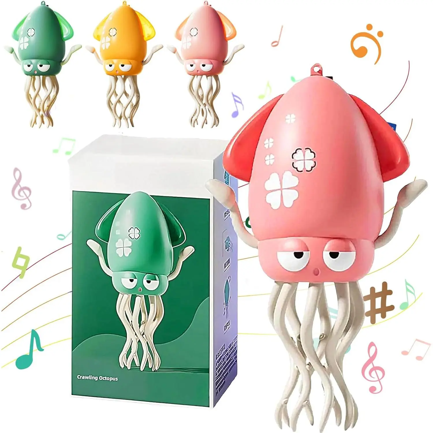 【Deal】Dancing Octopus Toy, Electric Smart Tentacle Explorer, Automatic Magic Crawling Dancing Squid Obstacle Sensor Toy with LED Music Crazy 8-Leg Action Crawling Octopus for Kids