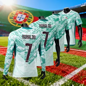 2026 Portugal National Team Ronaldo #7 Away Green Short-Sleeve and Long-Sleeve Soccer Jerseys