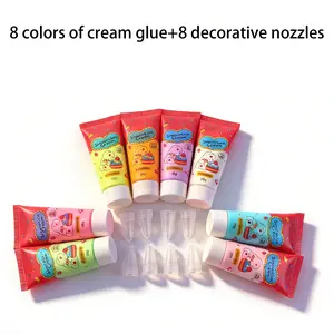 COLORARTS Professional Grade Cream Glue Tubes 8-Color High Saturation Long Lasting Formula for DIY Kits Decorative Projects Gift Ready