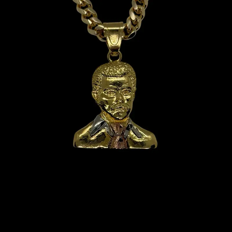 14K Gold Plated Malverde Tri-Gold Pendant