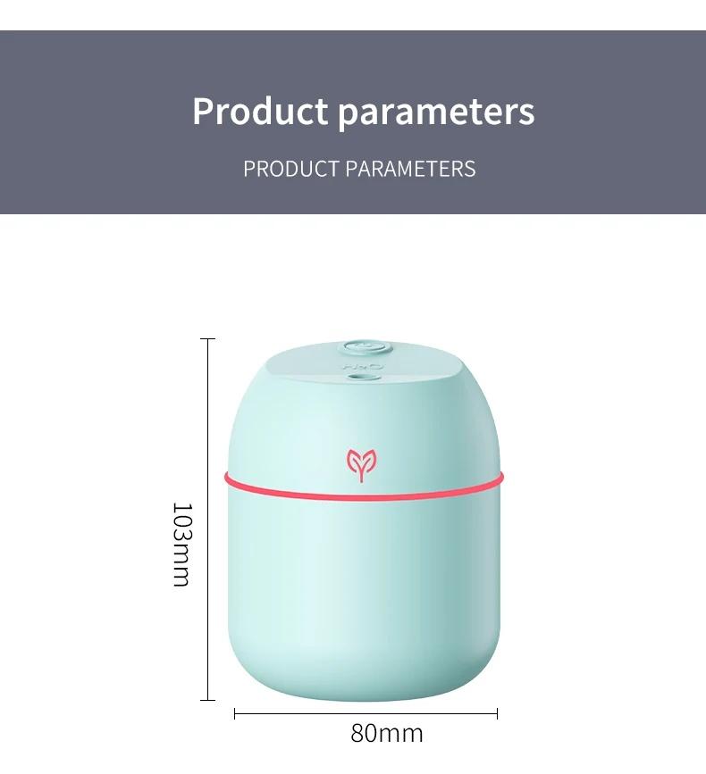 220ml Compact Shape Cooling Mist Humidifier - Corded USB A Plug, Flexible Portable, Adult Unisex Aromatherapy Sleep Aid, Essential Oil Diffuser, No-Battery Required, 6H Continuous Mode, Effective Mist Atomizer for Indoor Use (Home Supplies, Party Gift), C