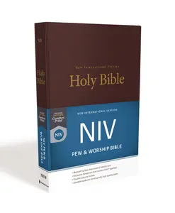 NIV, Pew and Worship Bible, Hardcover, Burgundy, Comfort Print by Zondervan [Hardback Book]