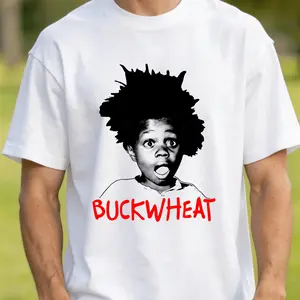 Buckwheat Graphic T- Shirt- White Tee with Red Text, Soft Breathable Fabric for Everyday& Formal Wear- Sizes S- 3XL(Men's& Women's)- All- Season Casual Crewneck Top, Unisex Clothing, Bold Print Desi.png