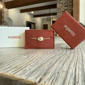 SpurWest Ultra Mini Belt Buckle Bracelet (Initial) - Gold
