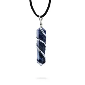 AYANA Sodalite Crystal Healing Necklace for Focus, Truth & Emotional Balance – Throat Chakra Stone for Mental Clarity, Ideal for Sagittarius & Virgo