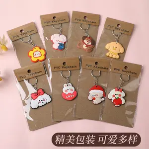 Cute Cartoon PVC Keychains - Kawaii Animal Key Chains for Bags & Keys, Random Designs