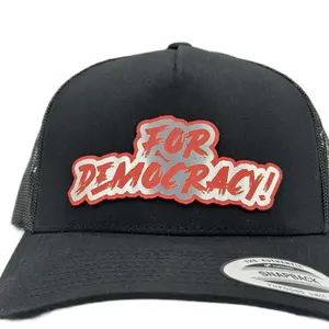 "FOR DEMOCRACY" Helldivers 2 style hat in stainless steel/red