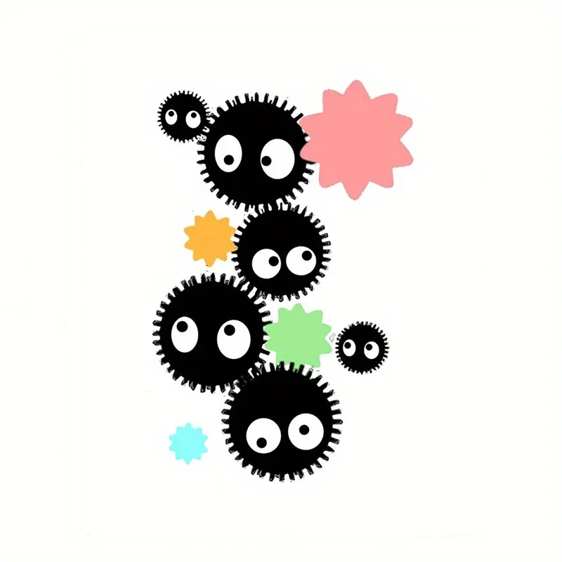 1PC Cute Soot Sprite Car Sticker Suitable for car body decor Colorful cute decal Car Decals Cute car exterior sticker Cross-border cute car accessory Fits family car exteriors Cute healing style decor goodie Universal car sticker