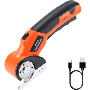 Cordless Electric , Rechargeable Box , Carpet & Fabric Rotary  with Safety Button, USB  for Cardboard Box, Plastic, Leather &