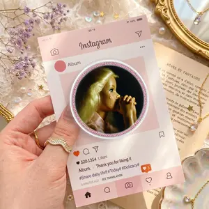 Crying Blonde Doll Phone Grip, Pink Glitter Round Phone Holder, Sad Girl Phone Stand, Cute Emotional Phone Accessory Gift
