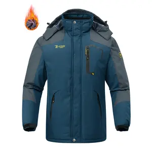 GOPUNE Men's Winter Insulated Thermal Work Jackets Water Resistant Fleece Skiing Coats Snowboard Jacket Parka Raincoat with Hood