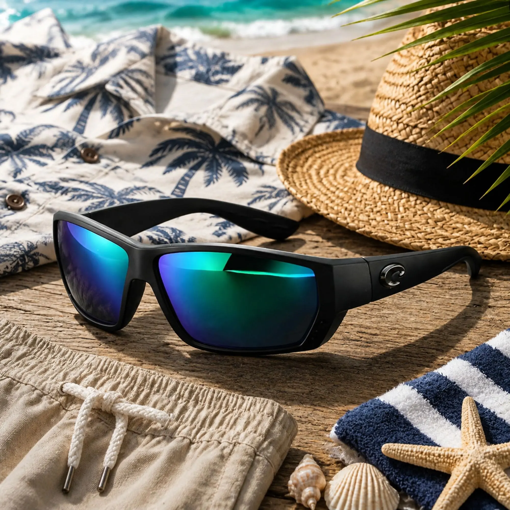 580G Costa Del Mar Polarized Sunglasses  for Men Women Blue Green with UV400 Protection for Fishing Boating Driving and Beach Adventures Full Box