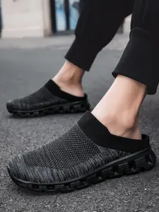Plus Size Men's Mesh Slippers Lightweight Comfortable Casual Half Shoes Fashion New Arrival Male Footwear