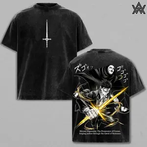 Hiromi Higuruma Tee Washed – Jujutsu Kaisen Washed Anime Manga T-Shirt, Vintage Washed Law Hammer Verdict Graphic Tee, Unisex Oversized Streetwear Shirt, Domain Courtroom Anime Aesthetic Tee, Gift for JJK Fans