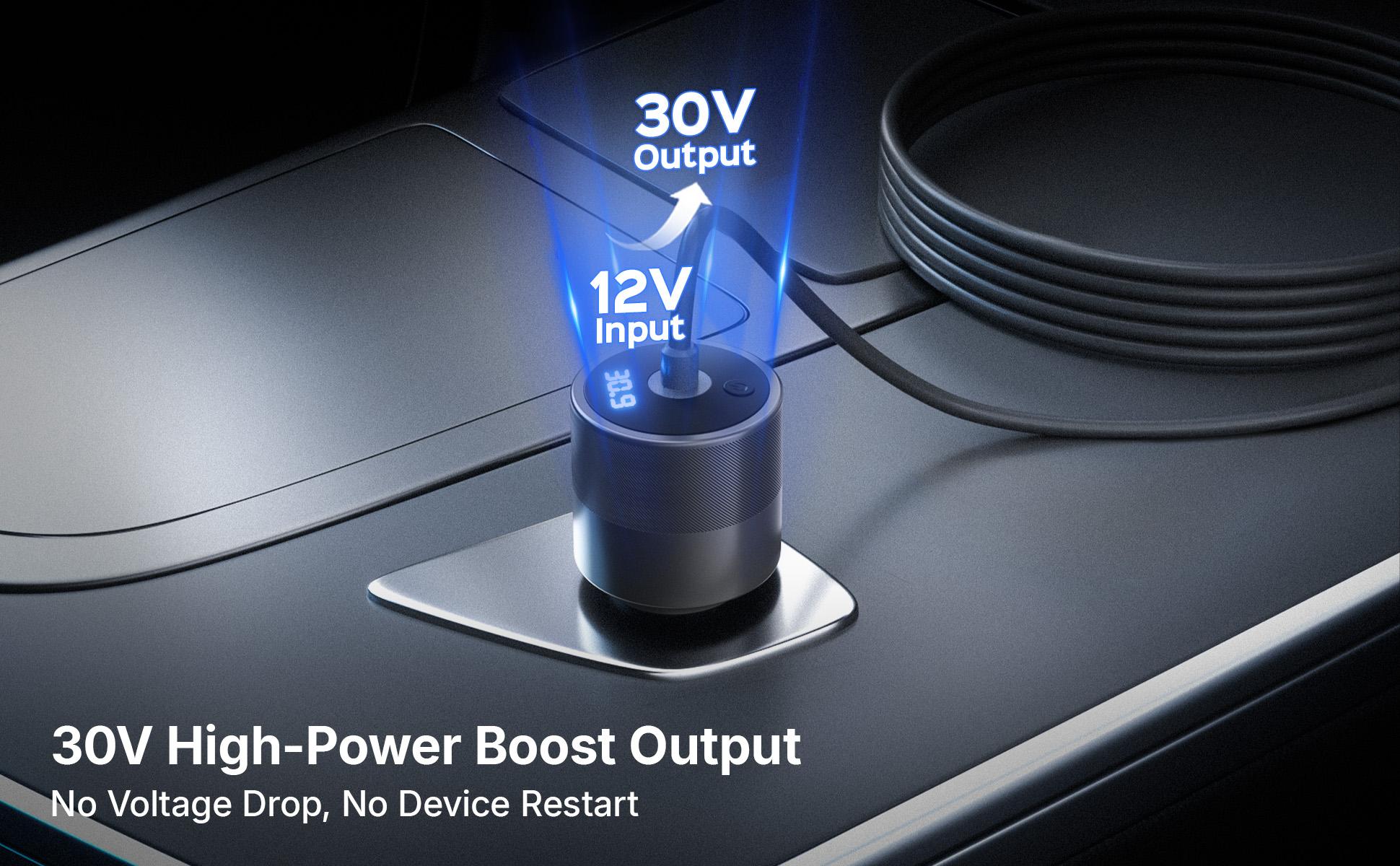Starlink Mini Car Adapter 12V/24V to 30V DC Step-Up Converter with Digital Voltage Display & Power Switch Starlink Mini Car Adapter 12V/24V to 30V DC Step-Up Converter with Digital Voltage Display & Power Switch