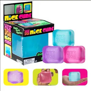 NeeDoh Nice Cube - Satisfying Cube Squeeze Toy - Soft Squeeze Toy in Assorted Colors - Fun for Ages 3 and Up Soft Squishy Sensory Cuddle Box