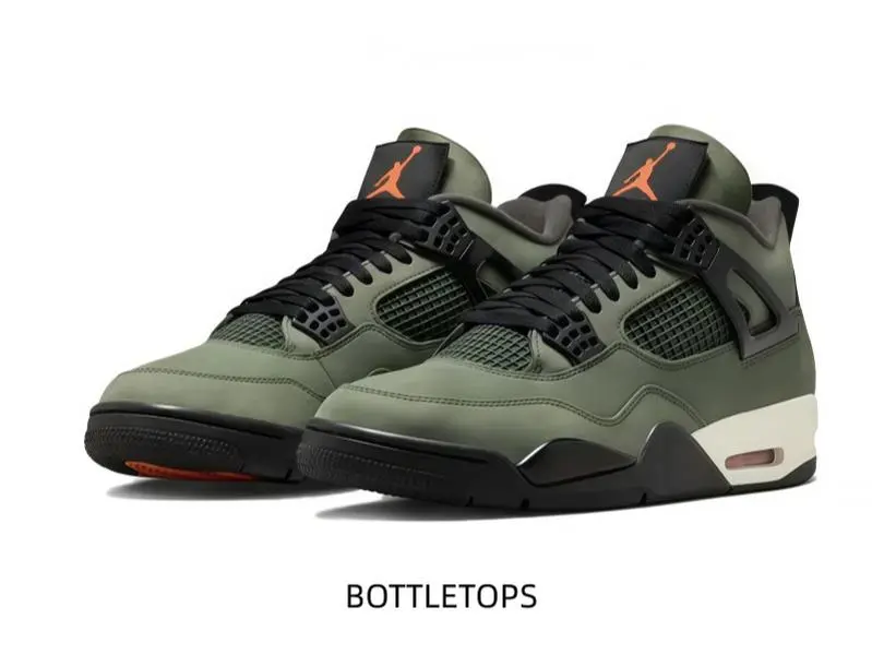 Trendy mid-top trainers with military green suede upper and mesh panels. This colorway pairs perfectly with various casual street clothes all year round.