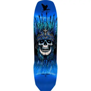Powell Peralta Skateboard Deck Andy Anderson Heron Skull Blue Foil 8.45" x 31.8"