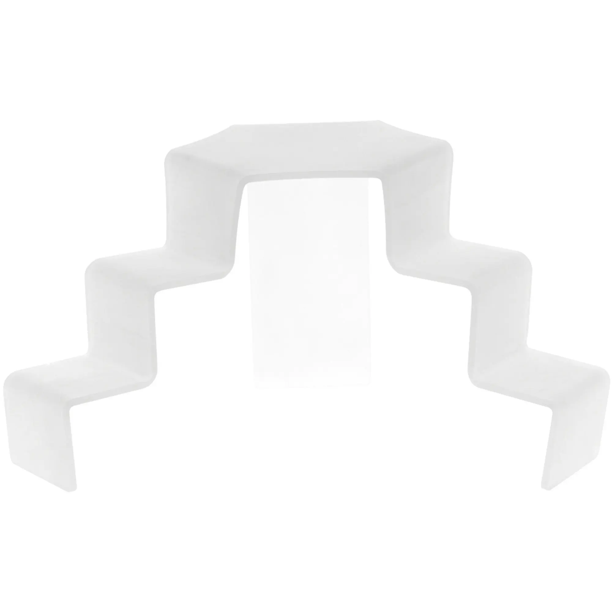 Plymor Frosted Acrylic 3-Step, 2-Sided Stair Display Riser