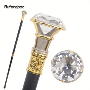 White Diamond Golden Silver Walking Cane Fashion Decorative Walking Stick Gentleman Elegant Cosplay Cane Knob Crosier 93cm