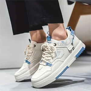 Men's Canvas Shoes Casual Shoes for Men Trendy Elevator Sneakers for Men - Breathable, Versatile, and Height-Increasing Fashion Shoes for Students and Casual Occasions - Little White Sports Shoes with Board Shoes Design
