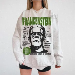 Frankenstein Sweatshirt UNISEX 90s Grunge Vintage Halloween Crewneck Trendy Cult Classic Horror Movie Halloween Hoodie Retro Monster Shirt