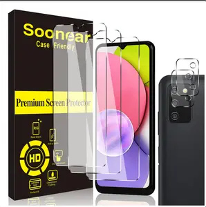 [3+2 Pack] Compatible for Samsung Galaxy A03s 6.5 inch Screen Protector + Camera Lens Protector[Bubble Free] [Anti-Scratch] Tempered Glass HD Clarity [Not Samsung Galaxy A03]