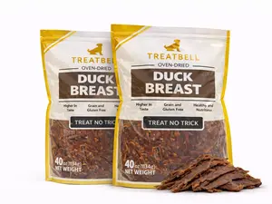 5lb 2 Packs of 2.5 LB Duck Meat Jerky Dog Treats, Low-Fat Hypoallergenic Chewy Strips, Training Treats & Meal Topper for Lean Muscle Support