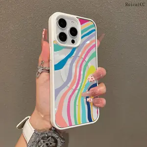 Premium Magnetic Case for iPhone11/12/13/14/15/16/promax Color stripes y2k cased MagSafe Ready, Anti-Fall,Springtok,and Ultra-Thin Design |   Perfect for Everyday Use Protector Screen Protector Aesthetic Resistance Shockproof Cover