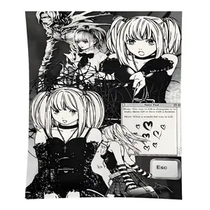 VIKAMA Death Note Anime Neon Tapestry - Polyester Wall Hanging, Scarf, Home Decoration, Room Decor for Bedroom, Gaming Stream Room