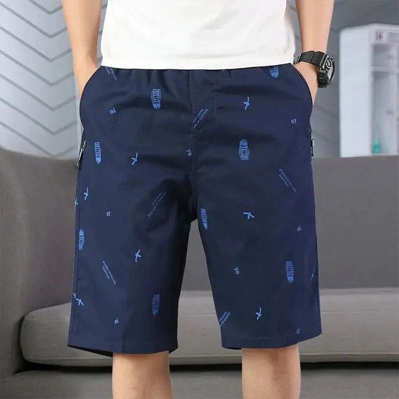 Men Light Weight Beach Shorts Summer Casual Sweat Shorts Baggy Sports Wide Leg Print Gym Running Shorts