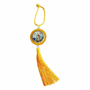 Virgin Mary of Charity Santa Barbara Yemaya Saint Jude Pendant Rear View Mirror or House Blessing Hanging Charm Protection Gift Plastic Religious Fashion Charm