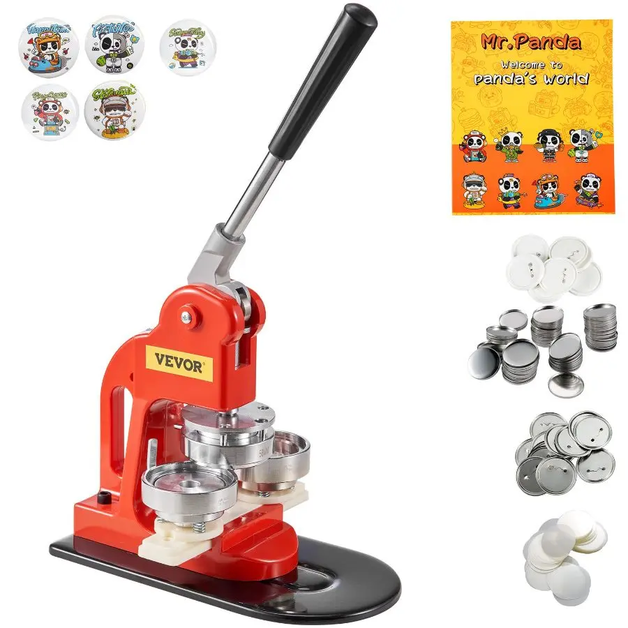 VEVOR Button Maker Machine, 25mm (1 inch) Badge Punch Press Kit ...