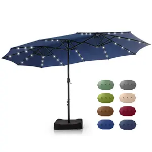 【Live】PHIVILLA Patio Umbrella Double-Sided Outdoor Market Extra Large Umbrella with Crank, Umbrella Base Included