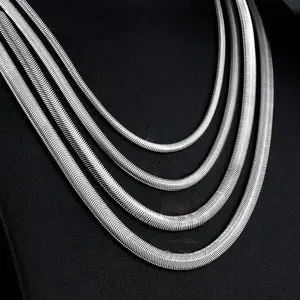 GTHIC Silver Color Classic Stainless Steel Snake Chain for Men Women Fashion Accessories Daily Wear Father's Day Mother's Day Gift