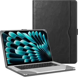 Fintie Sleeve Case for MacBook Air 15 (M5/M4/M3/M2 Chip, Model A3448/A3241/A3114/A2941), Apple Laptop PU Leather Folio Cover with A Pocket and Magnetic Buckle