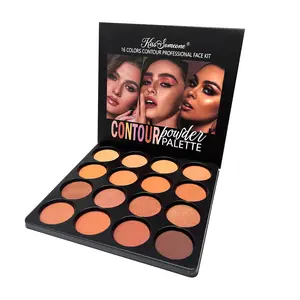 16-Colormulti-functional Contour Palette Concealer Palette Medium to Dark Coverage Non-Irritating Vegetarian Contour Powder Palette for Professional Face Kit