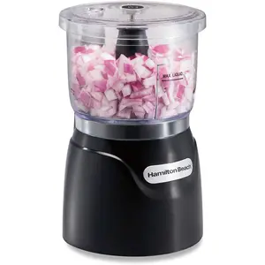 Hamilton Beach Electric Vegetable Chopper & Mini Food Processor, 3-Cup, 350 Watts, for Dicing, Mincing, and Puree, Black (72850) Hamilton Beach